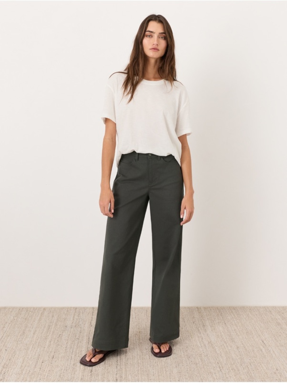 PACT Organic Stretch Twill Wide Leg Pant Size XS